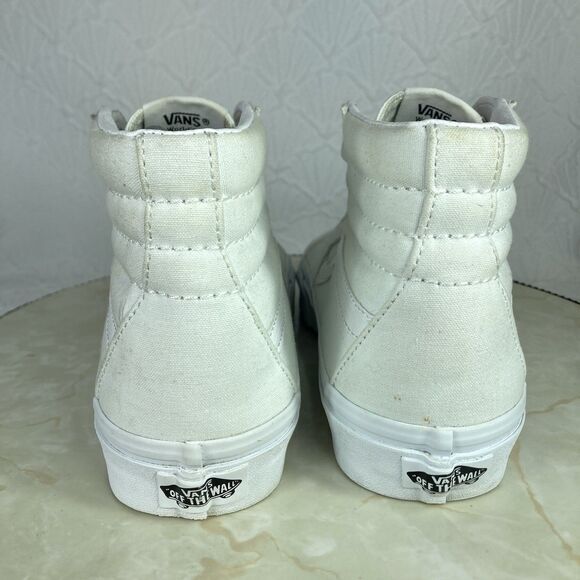 Vans SK8-Hi Sneakers Sz 7.5 White Athletic Casual Canvas Lace Up Skate Y2K Shoes - Picture 8 of 12
